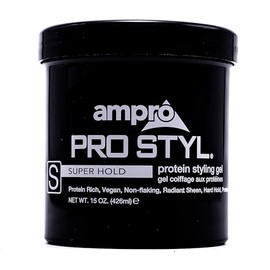 Ampro Pro Styl Protein Styling Gel - Curly Hair Gel for Men and Women - Soy Protein Strengthens Strands - Strong Hold, Frizz Control - 426 ml