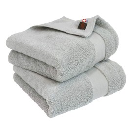 Imabari Towel, Certified, Mini Bath Towel, Hiorie, Approx. 17.7 x 39.4 inches (45 x 100 cm), Hotel's Grand Hotels, Set of 2, Stone, Made in Japan, Premium Extra Long Cotton, Instant Absorbency, Thick, 100% Cotton, Hotel Specifications