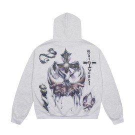 Chainsaw Man Men's Hoodies Gothic Graffiti Graphic Athletic Sportswear Cotton Oversized Pullover Hooded Sweatshirt