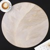 FAVE 6PCS Round Placemats Feather Pressed Vinyl Placemats Set of