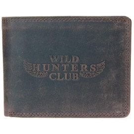 Strong Genuine Leather Wallet Wild Hunters Club Ganzes Made of Strong Cowhide Leather, brown, Casual