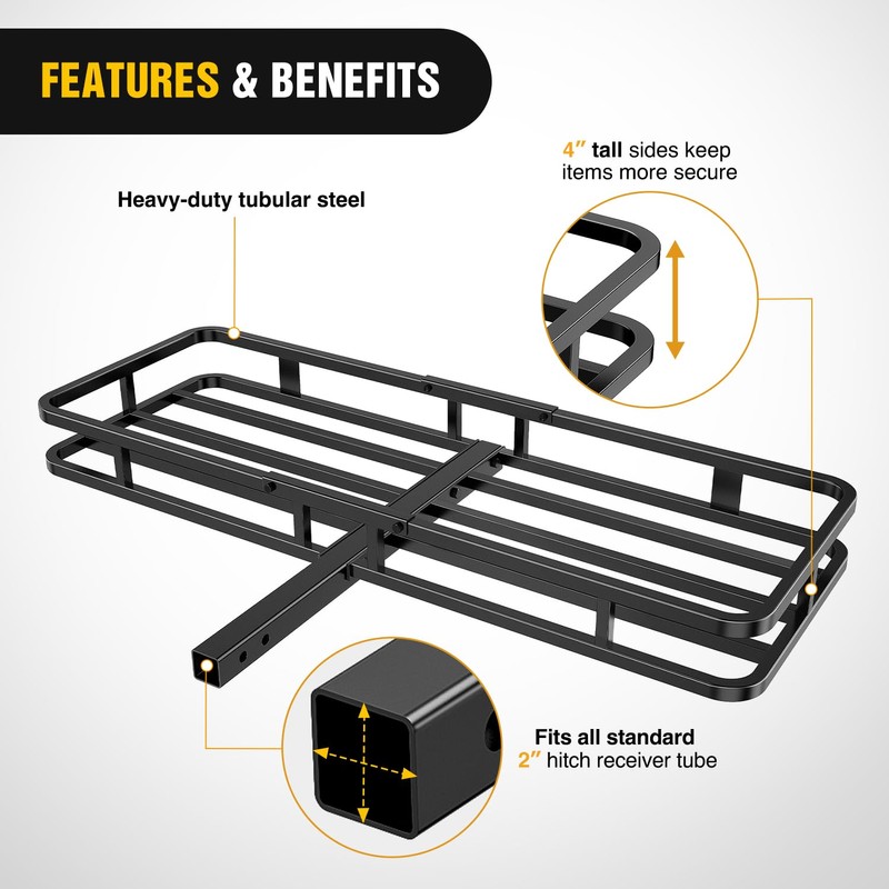 Nilight 53" X 19" X 4" Hitch Cargo Carrier Fits