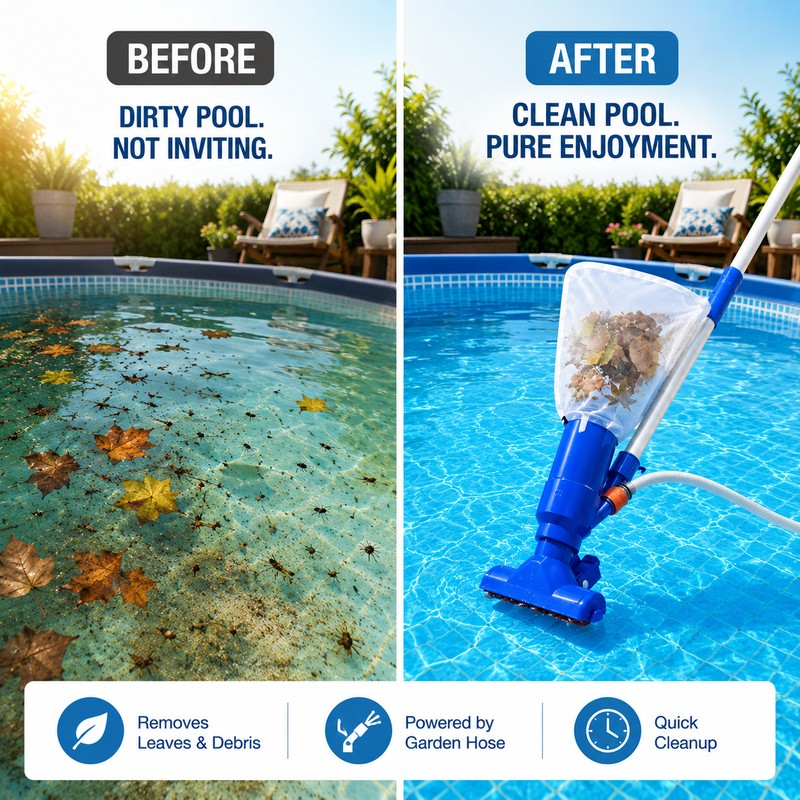 Portable Pool Vacuum Kit for Manual Cleaning – Garden Hose