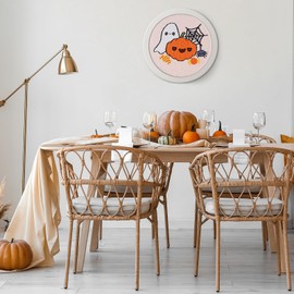 JSRQT Punch Needle Embroidery Starter Kits Halloween DIY Punch Needle Craft for Beginners Adults Beginner Rug Hooking Kit Ghost Pumpkin Rug-Punch & Pinch Needle with Embroidery Hoops Instructions