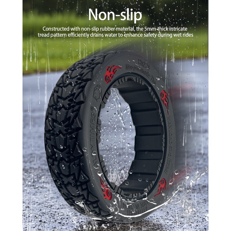Felixstory 10-2.75 Off Road Gokart Tire, Fit for Ninebot S