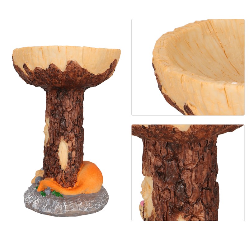 Cat Bird Bath Statue Durable Resin Bird Bath Bowl Exquisite
