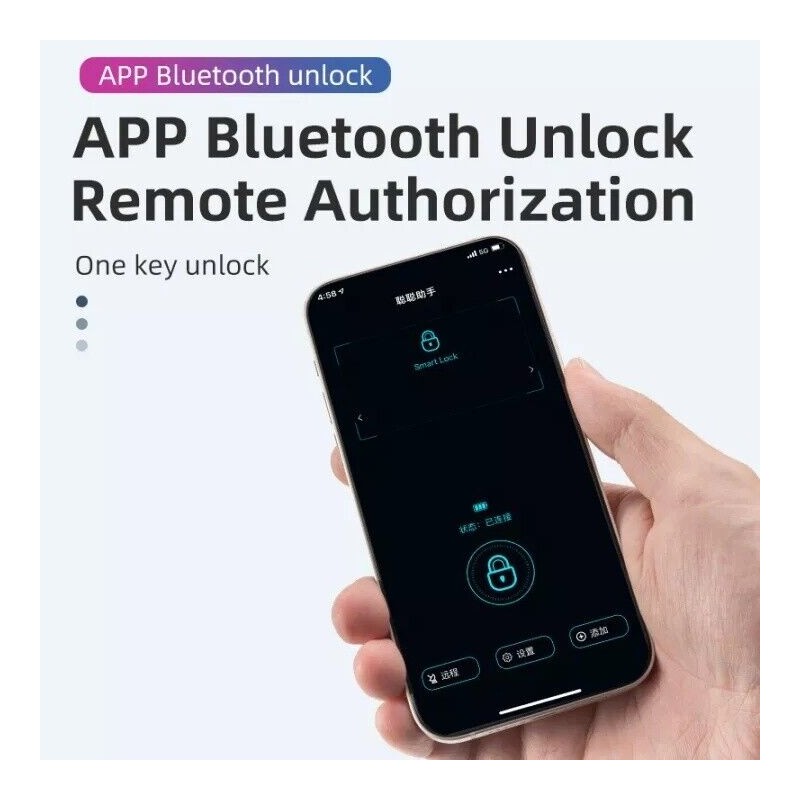 ROCKBROS Bike U Shape Lock Smart Bluetooth Fingerprint Lock Phone