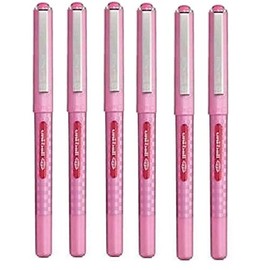 Uni Ball Eye Designer Pink Rollerball Pen Fine 0.7mm Nib Tip 0.5mm Line Width Designer Series Quick Drying Pigment Ink UB-157D (Pack Of 6)