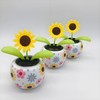Kryoflare Solar Powered Dancing Sunflower, Car Dashboard Decorative Ornament, Office