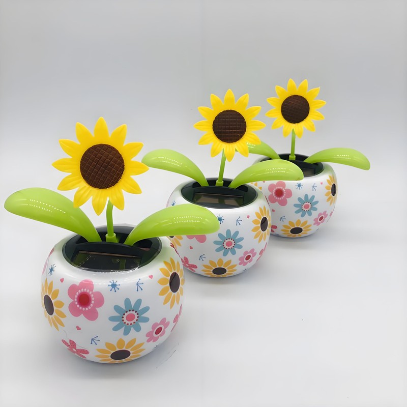 Kryoflare Solar Powered Dancing Sunflower, Car Dashboard Decorative Ornament, Office