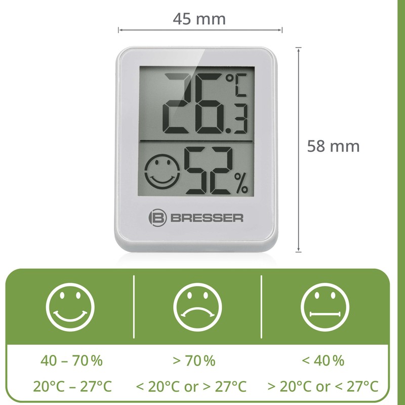 Bresser Temeo Thermometer Hygrometer, Hygro Indicator Set of 6 for