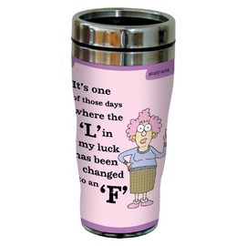 Tree-Free Greetings sg23870 Hilarious Aunty Acid L to F by The Backland Studio 16 Oz Sip 'N Go Stainless Steel Lined Tumbler, Multicolor