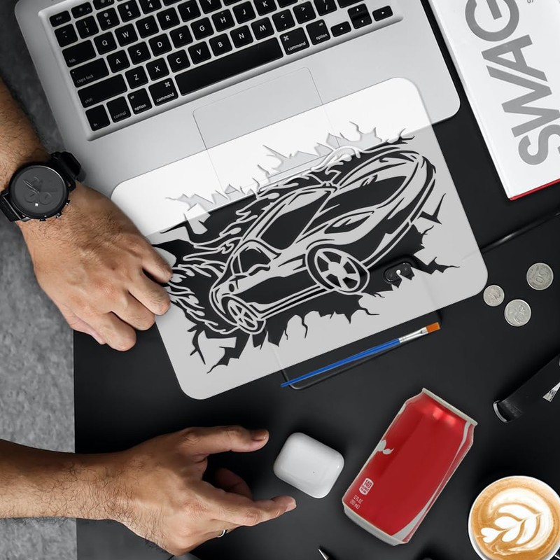 FINGERINSPIRE Pack of 3 Sports Car Drawing Stencils with a