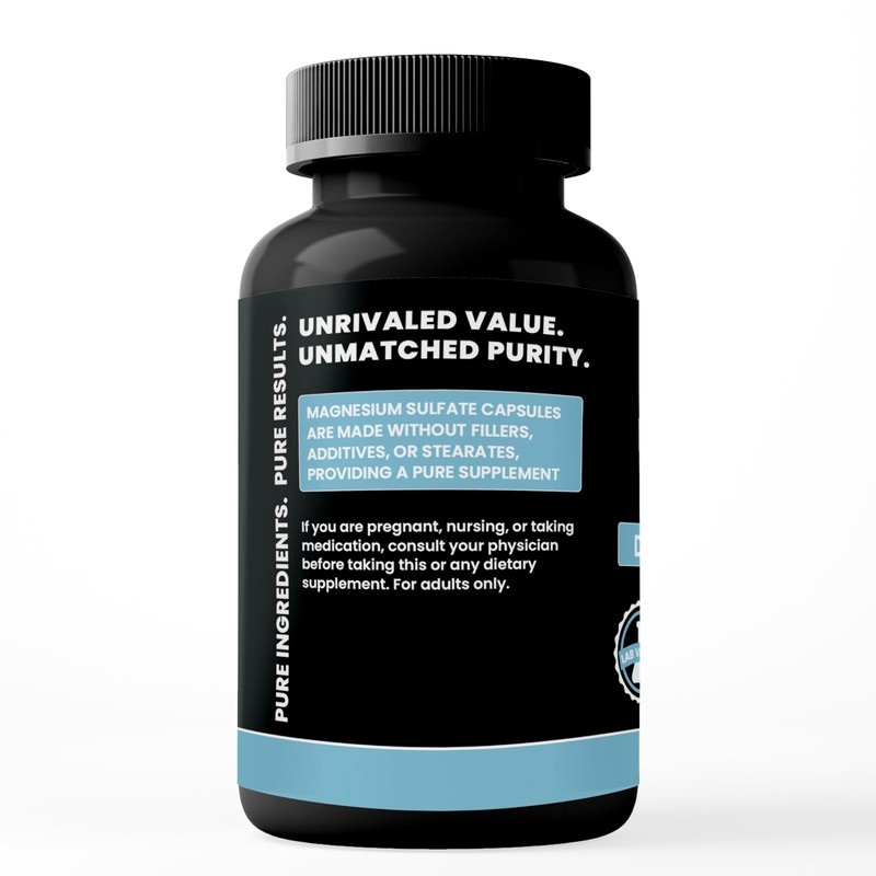 Pure Original Ingredients Magnesium Sulfate (365 Capsules) No Rice Fillers,