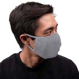 Auliné Collection Made in USA Cotton Fabric Washable Reusable Fashion Face Mask, Heather Gray 1PK
