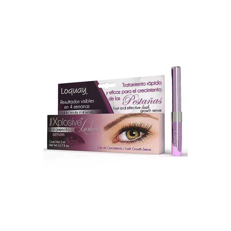 Loquay Tratamiento para fortalecer y alargar las pestañas Xplosive, Blanco,