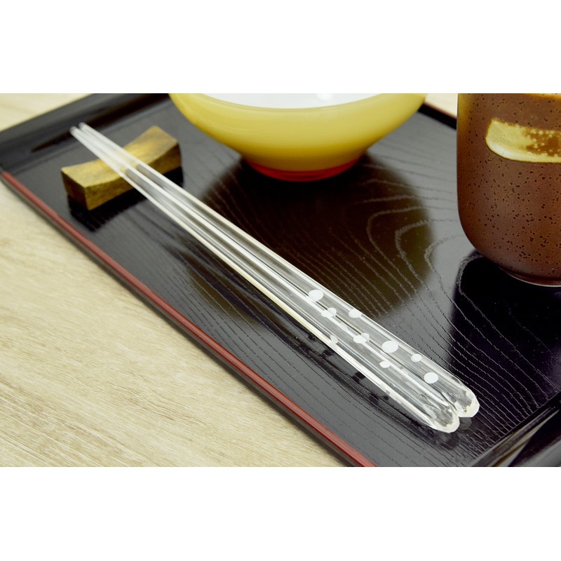 aoba Clear chopsticks Dishwasher Safe Polka 23 cm