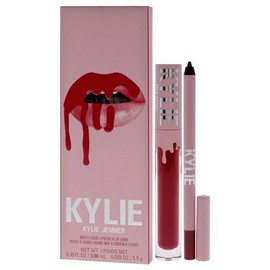 Kylie Cosmetics Kit de labios mate, 401 Victoria para mujer, 2 lápices labiales líquidos mate de 0.10 onzas, delineador de labios de 0.03 onzas