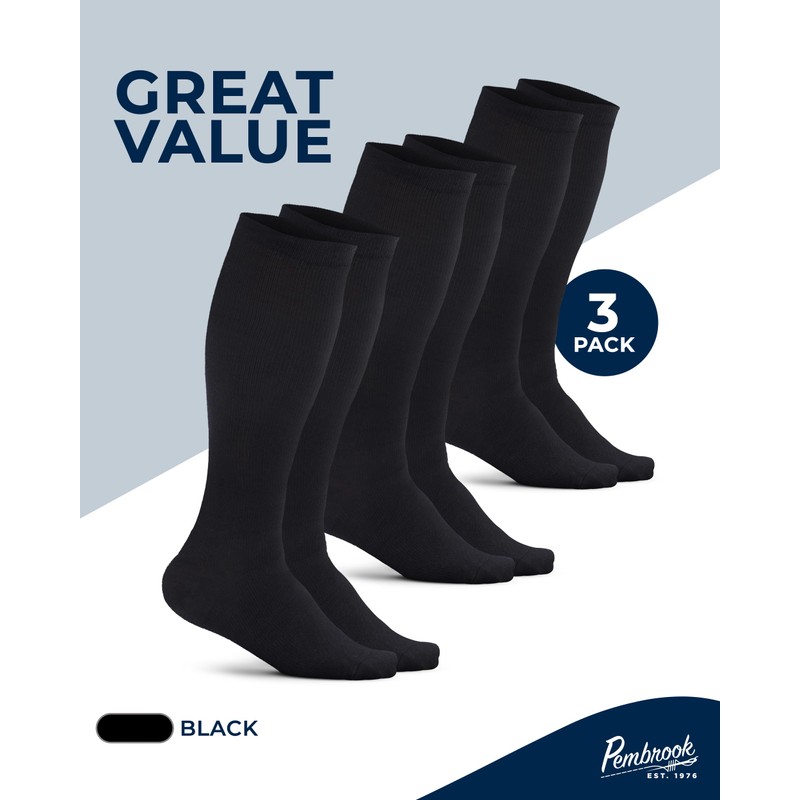 Pembrook - Calcetines de compresión ligeros de algodón para hombre,