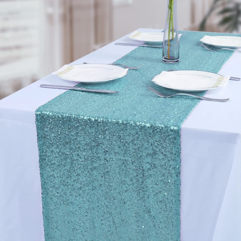 Trimming Shop 11x108 Inch Shimmer Sequin Table Runner Glitter Table