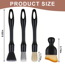 Wulitaotao Car Detailing Brush Set, 4PCS car Cleaning Brush for Interior & Exterior Cleaning - Professional Auto Detailing Brushes for Car Wash, Wheels, Dashboard, Air Vents, and More