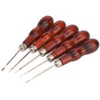 Wooden Handle Awl Hole Punch Sewing Stitching Tool, 5PCS for