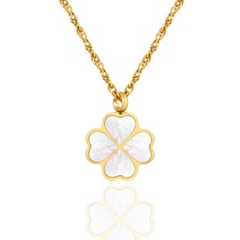 XIUDA Four Leaf Clover Urn Necklace for Ashes for Women Memorial Cremation Jewelry for Ashes Keepsake Ash Necklace Pendent