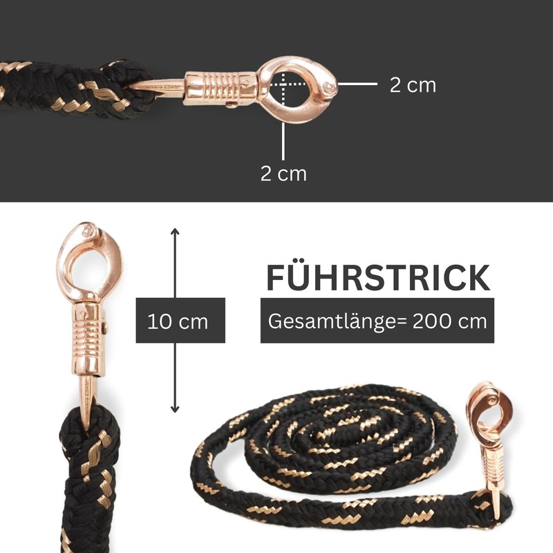 Lead Rope Horse with Panic Hook Rose Gold Horse Knitting