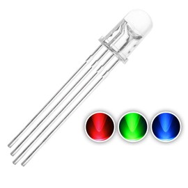 5MM 4pin Common Anode Clear RGB Tri-Color Red Green Blue LED Diodes (10 Pieces) by Envistia Mall