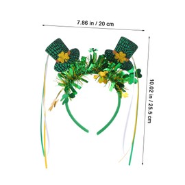 FRCOLOR St Patricks Day Top Hat Headband with Sequin Decoration Elastic Hair Band for Women Comfortable Fit Festive Appeal St Patrick's Day Accessories