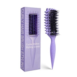 Cepillo para cabello rizado Candybrush Cepillo para definir rizos para desenredar, dar forma y definir rizos para mujeres, hombres, cabello húmedo y seco (Morado)
