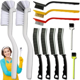 11Pcs Crevice Cleaning Brush,Gap Cleaning Brush with Long Handle,Small Gap Cleaning Brush for Bathroom Kitchen Toilet Water Cup Bottle and Window Groove