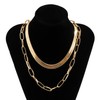 Wendalern Goldene Schlangenkette Choker-Halskette Klobige Büroklammer-Kette Halskette Geschichtet Flach Fischgrät-Kette