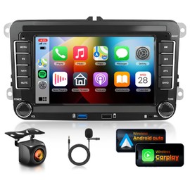 DSP 2G 64G Radio for VW Passat Jetta Golf Touran Seat Golf Beetle Car Stereo with Wireless Carplay Android Auto,7 inch IPS Touch Screen MirrorLink FM/RDS 26UIs GPS WiFi AHD Backup Camera MIC 36/40Pin