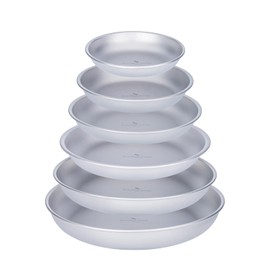 Boundless Voyage Ti1141T Titanium Plate, Camping Plates, Dishes, Unbreakable, Rust-free, Lightweight, Outdoors, Mountain Climbing, BBQs, BBQs, Picnics, Home, Tableware, Dishes, Mesh Storage Bag
