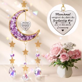 Gifts for Women, Birthday Gift for Women, Mother's Day Gifts, Gifts for Sisters, Girlfriend and Colleague, Moon Sun Catcher Crystal, Wind Chime for Windows, Bedroom, Car, House
