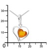 Silver and Amber Heart Pendant, Silver, Silver 925, silver-coloured, white.