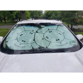 ThroGlo Reflective Windshield Sun Shade - Foldable Sunshade Sun Block for Car Truck Van