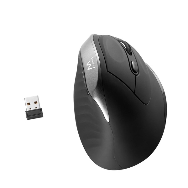 Ewent Vertical Ergonomische Kabellose Maus, 2.4 GHz Verbindung via Nano