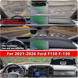 Cubierta de Tablero Compatible con Ford F150 2021-2025 2026, Tapete Cubierta de Tablero Almohadilla Antideslizante Alfombra Protector Parasol, Accesorios de Cubierta de Tablero Ajuste