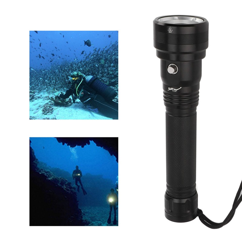 Scuba Diving Flashlight 6000lm IPX8 Waterproof Underwater LED Dive Light