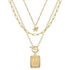 MJartoria Layered Initial Necklaces for Women Trendy, 14K Gold Plated