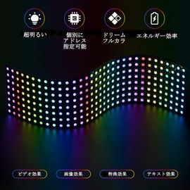 BTF-LIGHTING WS2812B ECO RGB Alloy Wire 8X32cm 265 Pixels LED Matrix Panel 5050SMD Digital Flexible Individually Addressable Full Color LED Panel DC5V