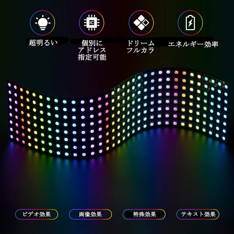 BTF-LIGHTING WS2812B ECO RGB Alloy Wire 8X32cm 265 Pixels LED