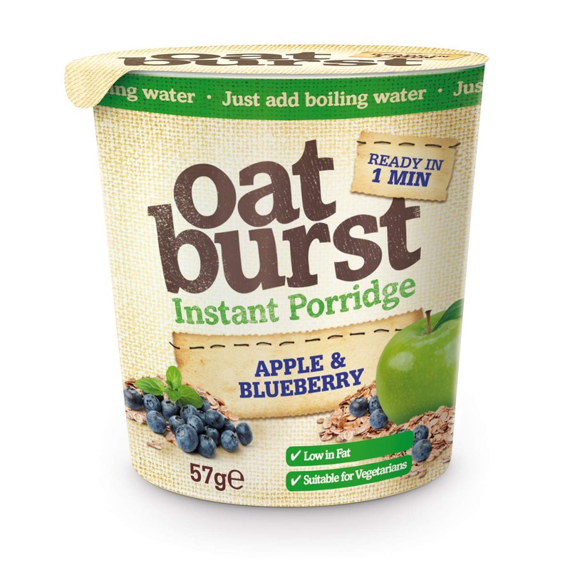 Oatburst Apple and Blueberry Instant Porridge Pot, 57 g, Pack