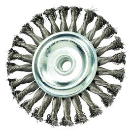 Mercer Industries 186520B - 4" x 1/2" x 5/8"-11 Knot Wire Wheel, .020 Stainless Steel Wire