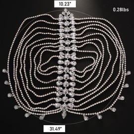 Wedding Headbands for Bride Headpiece for Women Silver Rhinestone Beaded Genie Goddess Enchantress Gypsy Forehead Boho Tassels Head Chain Renaissance Hair Accessories