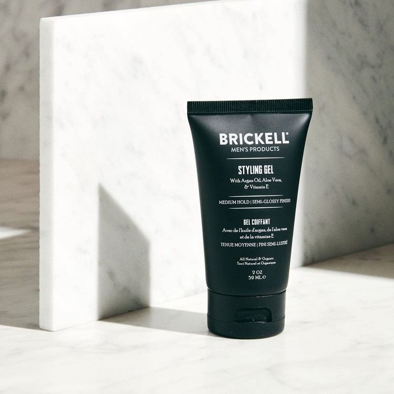 Brickell Men's Styling Hair Gel, Natural and Organic, All Day