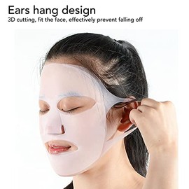 Mascarilla Facial de Silicona Reutilizable, Paquete de 4 Unidades, Cubierta Hidratante para Cuidado de la Piel, y Ajustable para Terapia Facial en Cas