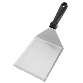 Mallez Stainless Steel Griddle Grill Spatula, 6 x 5" Heavy Duty Barbecue Turner with Beveled Edges - Barbecue Hamburger Grilling Griddle Accessories - Plastic Handle